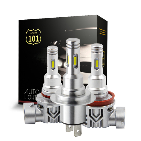 Route101 H7 phare LED 4 côtés voiture ampoule blanc Kit H11 HB3 HB4 9006 Mini Diode phare H8 jaune antibrouillard glace lampe pour Auto ► Photo 1/6