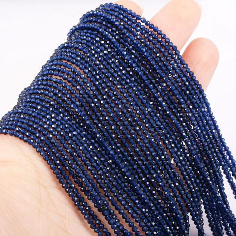 Perles en pierre naturelle, petite section, saphir synthétique, 2 3mm, amples, pour la fabrication de bijoux, bricolage, longueur de Bracelet et de collier ► Photo 1/3