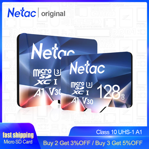 Netac-carte mémoire Micro SD 100 mo/s P500 A1, classe 10 UHS-1, carte Flash offre spéciale, mo/s ► Photo 1/6