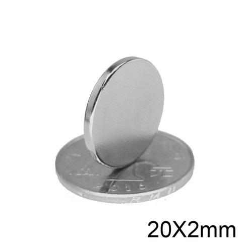 Disques magnétiques puissants en néodyme, 20x2mm, lot de 5 à 100 pièces ► Photo 1/6