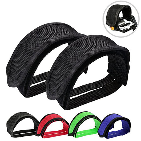 1 paire Nylon vélo pédale sangles orteil pince pied sangle ceinture adhésif vélo pédale bande fixe engrenage vélo cyclisme couverture ► Photo 1/6