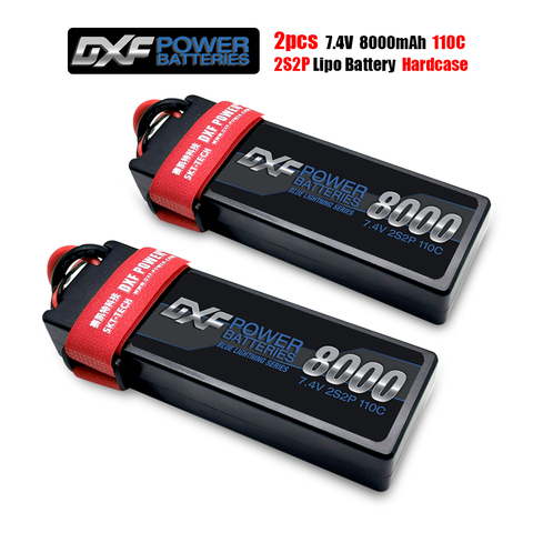 DXF lipo batterie 2S Shorty Lipo 7.6V 6000mAh 120C avec 4mm balle prise RC Lipo batterie compétition court-Pack pour 1/10 Buggy ► Photo 1/6