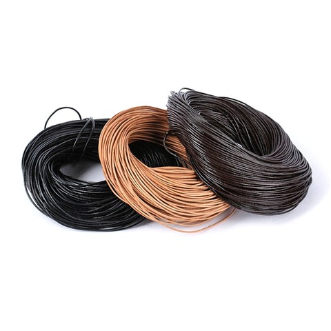 Cordon en cuir 1mm 1.5mm 2mm 3mm pour la fabrication de bracelets et de colliers, accessoires artisanaux, 1 rouleau de 5 mètres ► Photo 1/5