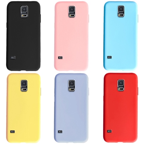 Coque en Silicone souple pour Samsung Galaxy, compatible modèles S5, S5, I9600, SM-G900F, S5, Neo SM-G903F, G903, S5, Duos, G9006, G9006V, couleur bonbon ► Photo 1/6