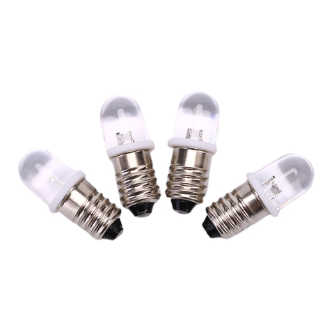 5 pièces/lot E10 Led ampoule E10 DC 3V 4.5V Instrument ampoule E10 indicateur ampoule à l'ancienne lampe de poche ampoule 2.8cm x 1cm ► Photo 1/1