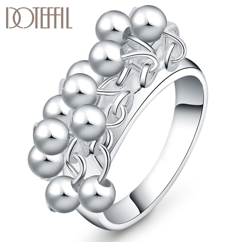 DOTEFFIL – bague en argent Sterling 925 pour femmes, bijoux en perles de raisin lisses, à la mode, cadeau de fête de fiançailles et de mariage ► Photo 1/6