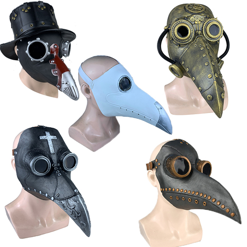 Masque de docteur schnael, tuyau en Latex, masque de médecin à vapeur punk, masque d'horreur oiseau d'halloween, Cosplay, bec mécanique, accessoire C20K113 ► Photo 1/6