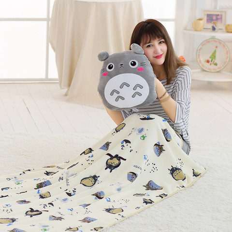 Dessin animé mignon dessin animé trois-en-un oreiller couette double usage coussin en peluche jouet chaud mains couverture de haute qualité cadeau spécial pour les amis ► Photo 1/5