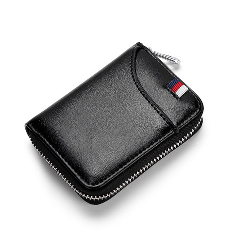 Porte-cartes RFID en cuir véritable pour femmes, porte-cartes de visite, porte-monnaie, banque, étui pour cartes de crédit, porte-cartes d'identité pour hommes ► Photo 1/6