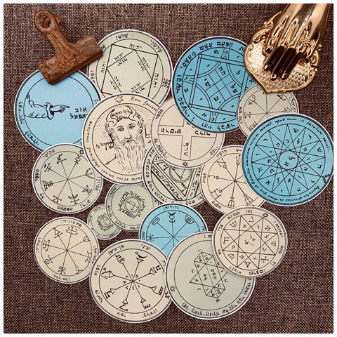 Autocollant disque salomon magique Vintage Scrapbooking, étiquette de décoration pour Album journal intime joyeux Plan cadeau, DIY bricolage, 18 pièces/sachet ► Photo 1/5