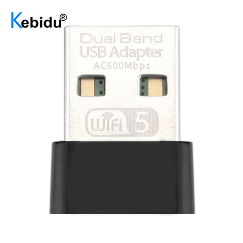 Kebidu – adaptateur Wifi USB 600/5 ghz, 2.4 mb/s, carte réseau haute vitesse, double bande, avec antenne 802.11 AC (RTL8811), pour ordinateur de bureau et portable ► Photo 1/6