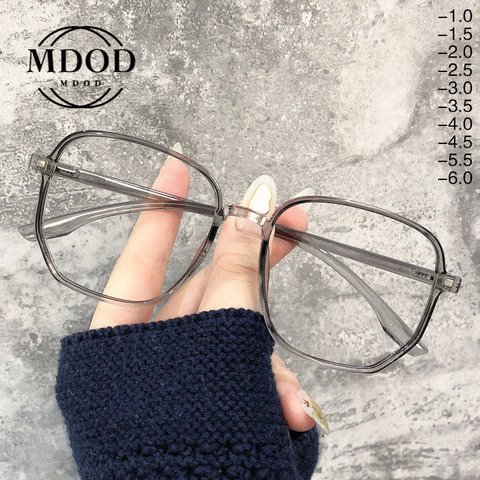 Lunettes de myopie en métal Anti-bleu pour femmes et hommes, monture surdimensionnée, verres de Prescription pour myopie, dioptrie UV400, de 1.0 à 6.0 ► Photo 1/6