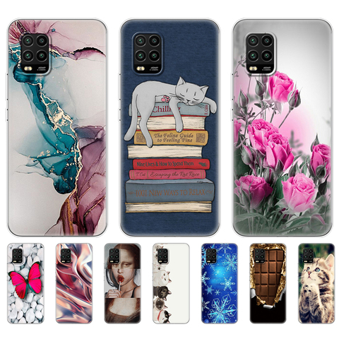 Coque de protection en Tpu souple pour Xiaomi, 6.57 pouces, avec chat mignon, peinture antichoc, pour Mi 10 Lite 5G ► Photo 1/6