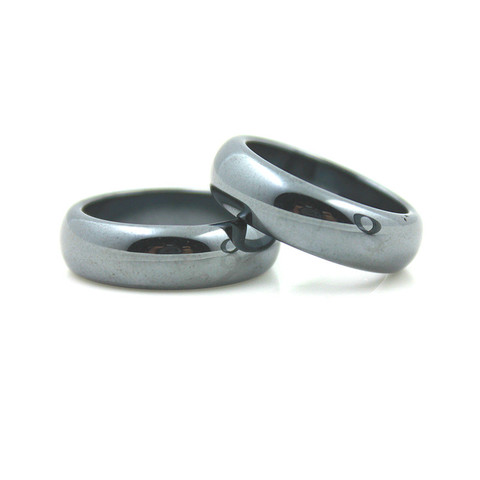 Bague en hématite pour hommes et femmes, lisse et à la mode, Surface de Grade 5A 6mm, avec aimant noir, 1 pièce, livraison gratuite ► Photo 1/6