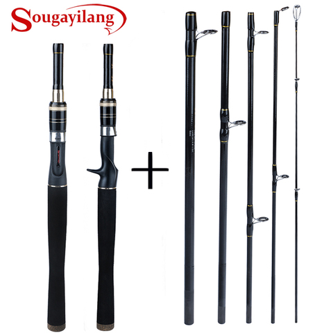 Sougayilang 6 Sections canne à leurre 2.1M portable en Fiber de carbone carpe canne à pêche 10-20g leurre Wt filature/coulée canne de voyage Pesca ► Photo 1/6