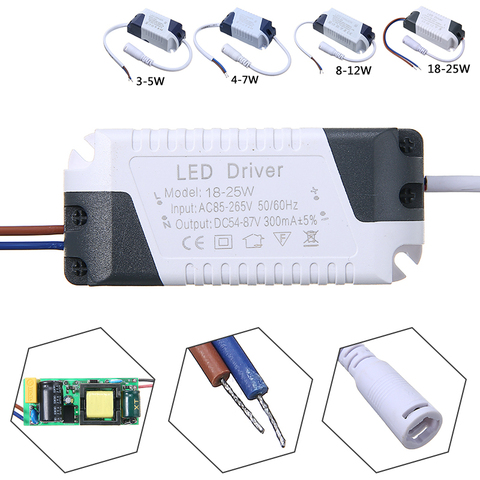 MAYITR – pilote d'alimentation LED 300ma, transformateur de lumière 85-265V, adaptateur d'alimentation à courant Constant pour bande de lampes Led 3W-25W ► Photo 1/6