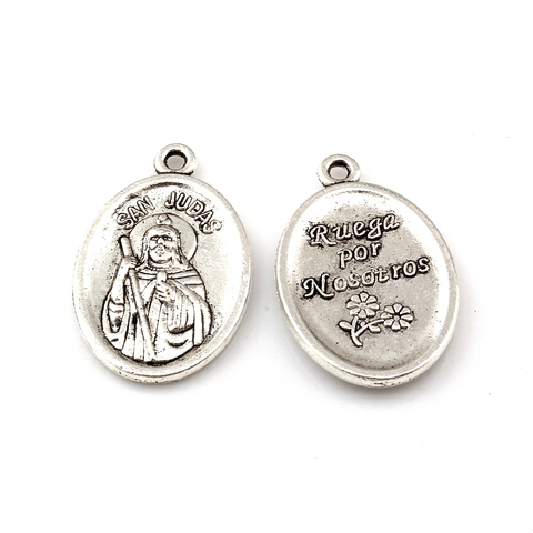 Offre spéciale! San Judas Tadeo – pendentifs en alliage de Zinc 16x26mm, 10 pièces, breloques, bijoux à faire soi-même, A-450 ► Photo 1/6