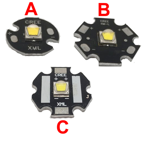 Cree XLamp XM-L2 XML2 T6 10W blanc froid 6500K haute puissance lumière LED émetteur Diode pour lampe de poche sur carte PCB noire 20mm ► Photo 1/5