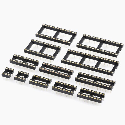 Connecteur à prise IC à trou rond DIP 6 8 14 16 18 20 24 28 32 Prises 40 broches DIP6 DIP8 DIP14 DIP16 DIP18 DIP20 DIP28 DIP40 broches ► Photo 1/6