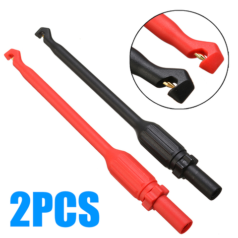 2 pièces/ensemble nouveau Kit de plomb d'essai automobile 4mm sonde de puissance fil Piercing pince perforation noir et rouge câble palpeur 160*16mm ► Photo 1/6