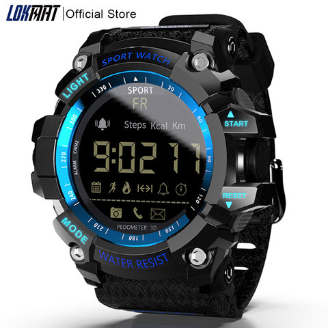 LOKMAT montre intelligente bluetooth numérique hommes horloge podomètre smartwatch étanche IP67 Sport pour ios téléphone Android ► Photo 1/6