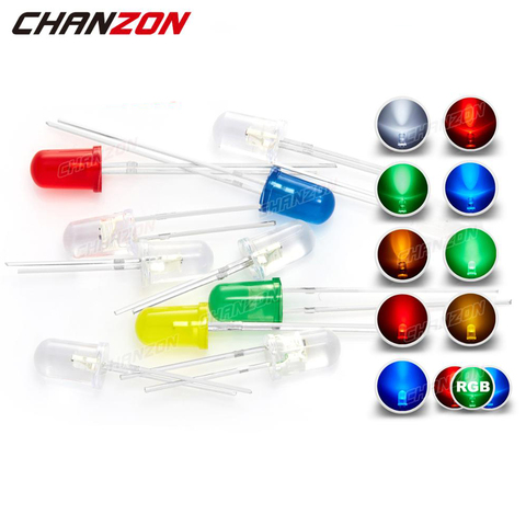 100 pièces 5mm clignotant éclairage à LED Diode ampoule RGB blanc rouge bleu vert jaune 3V clignotant clignotant Arduino indicateur ► Photo 1/6