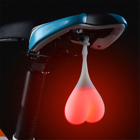 Balles de cyclisme queue Silicone lumière créatif vélo étanche nuit essentiel LED rouge avertissement lumières vélo siège arrière oeuf lampe ► Photo 1/6