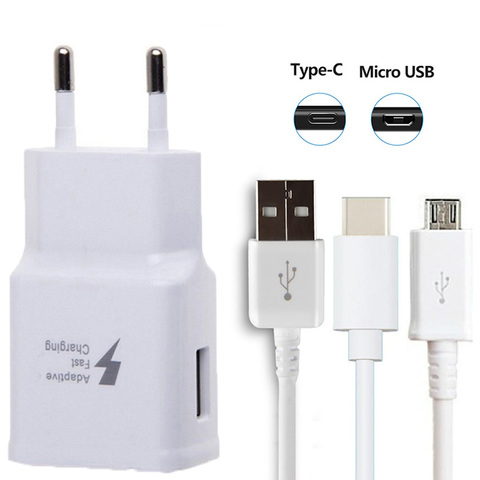 Adaptateur mural rapide EU, câble Micro USB de Type C pour téléphone portable A51, A71, A50, A70, OPPO, A5, A7, A9 2022, A52, A72, A92 ► Photo 1/6