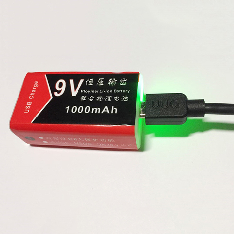 Chargeur USB 9V 1000mAh Li-ion batterie USB batterie Rechargeable 9v lithium pour multimètre Microphone jouet télécommande KTV utilisation ► Photo 1/6