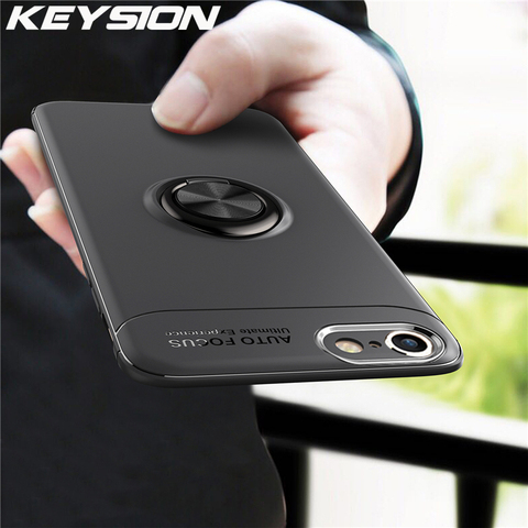 Étui antichoc KEYSION pour iPhone SE 2022 nouveau support d'anneau en Silicone couverture de téléphone pour iPhone 11 Pro Max XR XS Max X 8 7 6s Plus 5 ► Photo 1/6