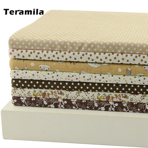 LIVRAISON GRATUITE 7 Pièces/lot 50 cm x 50 cm Vintage brun Coton Tissu Fat Quarter Bundle Patchwork Tissu Tilda Tissu Quilting ► Photo 1/6