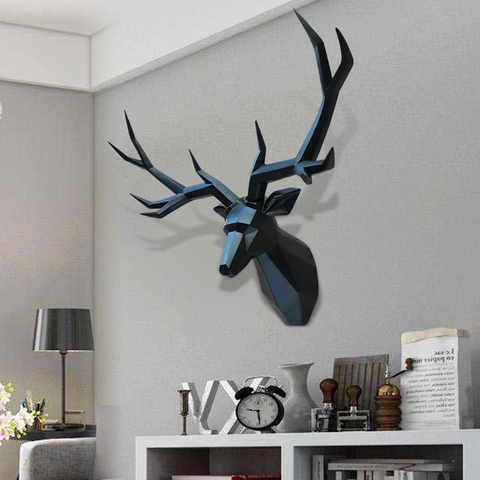 Super grands accessoires de décoration pour la maison, Statue de cerf en 3D, Sculpture de décoration murale, décoration de mariage, 70x50cm ► Photo 1/6