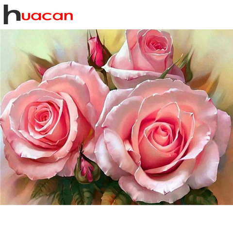 Huacan-peinture en diamant, Kit de fleurs, broderie 5D, perles carrées bricolage mosaïque, Art Rose, décoration d'intérieur ► Photo 1/6
