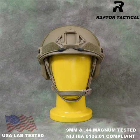 Raptor rapide casque balistique NIJ IIIA 3A 0106.01 ISO certifié cadran doublure haute coupe XP coupe UHMWPE casque pare-balles ► Photo 1/6
