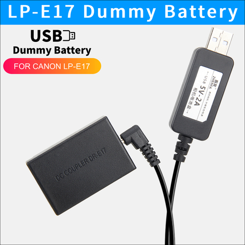 5V alimentation USB LP-E17 batterie factice DR-E17 adaptateur secteur pour Canon EOS m3 M5 M6 batterie externe Mobile câble USB + boîtier de batterie ► Photo 1/6