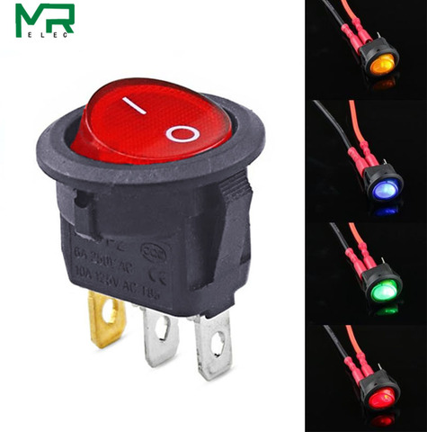 Pièces led rond à bascule 3 broches, 1 pièce, 12v, 20a, bouton marche/arrêt, pour voiture ► Photo 1/6