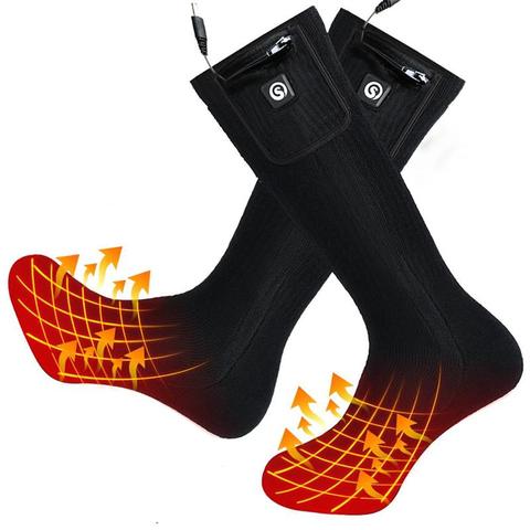 Chaussettes chauffées nouveau hiver chaud Rechargeable électrique 7.4V 2200mAh batterie alimenté chaussettes thermiques pour Camping équitation randonnée 2022 ► Photo 1/6