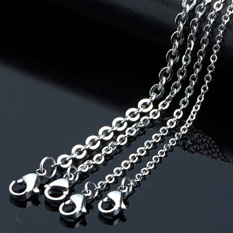 Chaîne minuscule en acier inoxydable, largeur 1.2mm-4mm, type O, pour la fabrication de colliers et de bijoux, vente en gros, 10 pièces/lot, 40cm -90cm ► Photo 1/6