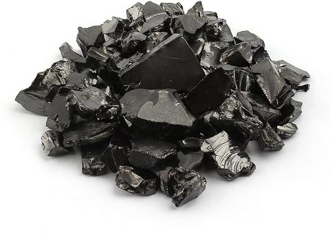 Shungite Elite Pierres pour la Purification De L'eau, 25 g Argenté Briller Brut Elite Noble Shungite Désintoxication Pierres pour Fil ► Photo 1/6