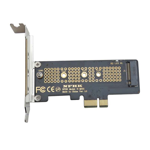 NVMe-carte adaptateur M.2 NGFF vers PCIe x1 vers M.2, avec support, adaptateur pour SSD 2230, 2240, 2260, 2280 ► Photo 1/4