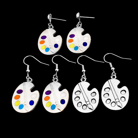 Boucles d'oreilles pendantes pour femmes, magnifique, couleur argent, pour tableau de peinture ► Photo 1/5