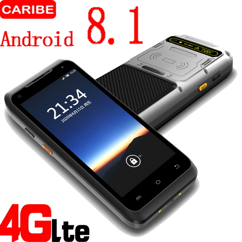 CARIBE-téléphone robuste avec PDA, Android 8.1, 1D, Code à barres, QR Code, GPS, LTE, wi-fi, 4G, Scanner Laser, dernière version ► Photo 1/6