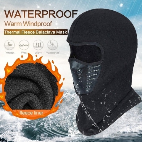 Vélo masque extérieur hiver chaud vélo vélo escalade ski coupe-vent carbone filtre thermique polaire cagoule tête protecteur ► Photo 1/6