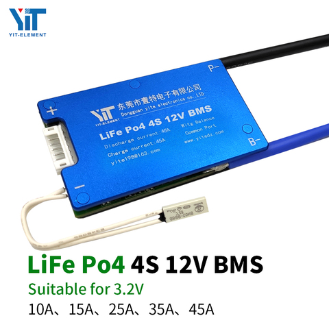 Carte de protection de batterie au lithium 4S 12V 3.2V protection de surintensité d'égalisation de la température BMS PCB 15A 20A 30A 40A 50A 60A ► Photo 1/6