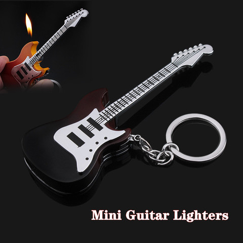 Mini briquets de guitare nouvelle personnalité particulière briquet créatif Fun briquet métal briquet Butane briquet ► Photo 1/6