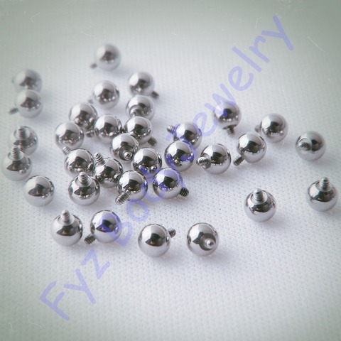 16G Fileté Fraisée 2mm 2.5mm 3mm 4mm G23 Titane Boule Hauts Barbell Piercing de Lèvre Nez Sourcil Bague De Bijoux ► Photo 1/1