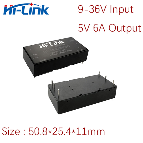 Hi-Link – convertisseur abaisseur cc, sortie cc 5V 6a, entrée 9-36V, efficacité HLK-30D2405C 91%, DC isolé ► Photo 1/6