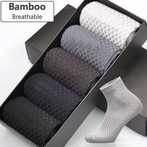 YUEDGE – chaussettes longues en Fiber de bambou pour hommes, nouvelle marque, déodorant antibactérien, respirantes, 5 ► Photo 1/6