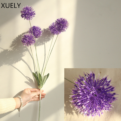 5 têtes boule de pissenlit plantes artificielles Bouquet pour décor à la maison décoration de mariage tenant des fleurs route plomb fausses plantes 72cm ► Photo 1/6