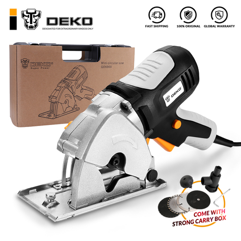 DEKO – Mini scie circulaire avec manche, outils électriques, 4 lames, boîte BMC, système de sécurité personnelle et électrique ► Photo 1/6